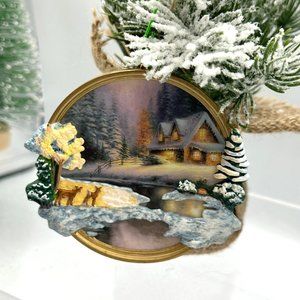 Hallmark Ornament Deer Creek Cottage 2002 Thomas Kincade Christmas Holiday